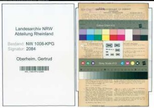 Entnazifizierung Gertrud Oberheim , geb. 04.08.1886 (Telefonistin)