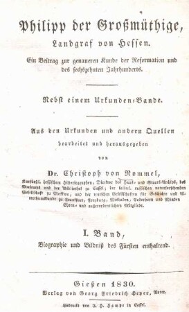 1: Biographie und Bildniß des Fürsten enthaltend