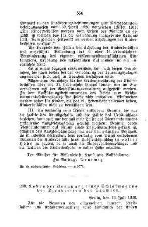 Kosten der Benutzung eines Schlafwagens bei Dienstreisen der Beamten : [A. Behörden und Beamte]