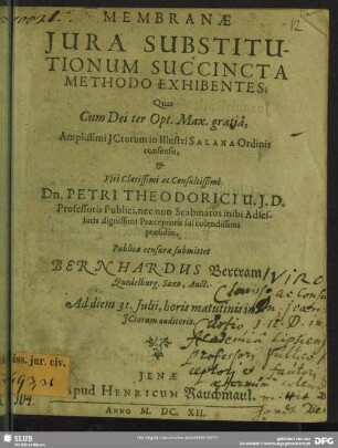 Membranae Iura Substitutionum Succincta Methodo Exhibentes