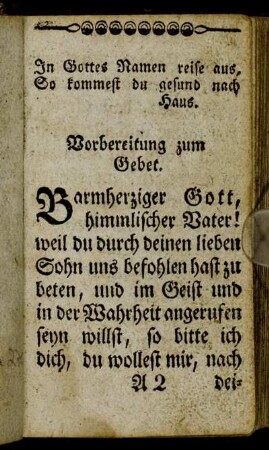 Vorbereitung zum Gebet.