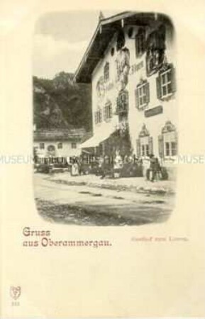 Ansicht des Gasthofs zum Löwen in Oberammergau