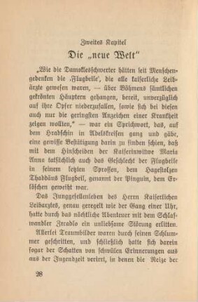 Zweites Kapitel. Die "neue Welt"
