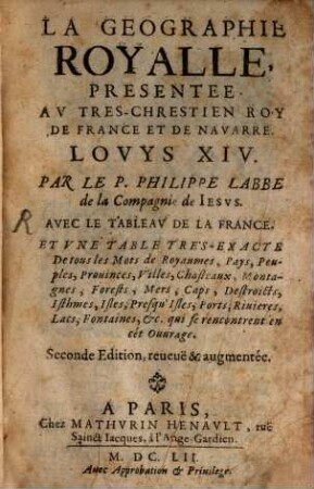 La géographie royalle