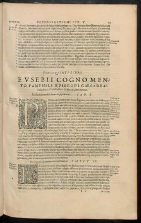 Eusebii ... Ecclesiasticae Historiae Liber Sextus.