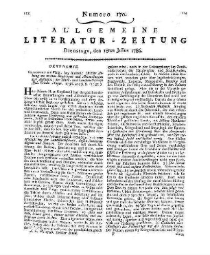 Mayer, J. F.: Dritter Anhang zu meinen Beyträgen und Abhandlungen zur Aufnahme der Haus- und Landwirthschaft. Frankfurt am Main: Andreä 1786