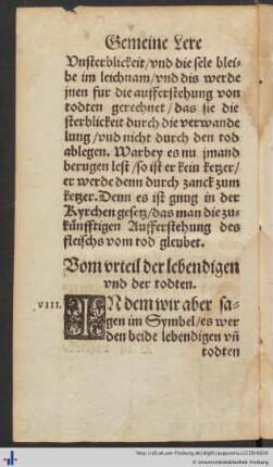 Vom Urteil der Lebendigen und der Todten