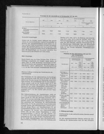 Tabelle 5: Preisindex für die Lebenshaltung 1973 und 1974 nach Hauptgruppen