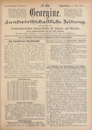 Einundsechzigster Jahrgang. No. 11. Insterburg, 16. März 1893.