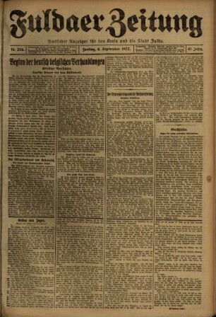 Ausgabe vom Freitag, den 08. September 1922.