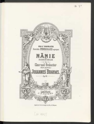 Nänie : für Chor und Orchester (Harfe ad libitum); op. 82