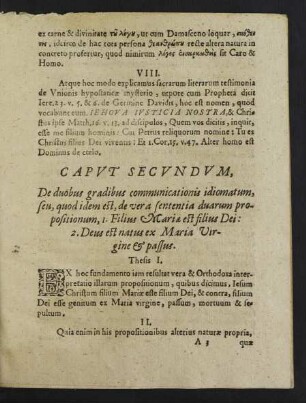 Caput Secundum, De duobus gradibus communicationis idiomatum ...