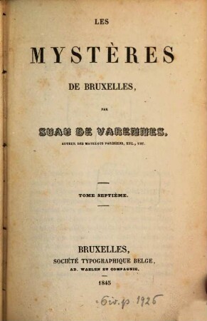 Les mystères de Bruxelles, 7