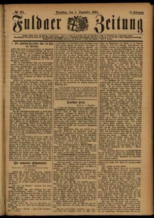 Ausgabe vom Samstag, den 05. Dezember 1891.
