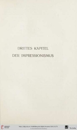 Drittes Kapitel: Der Impressionismus