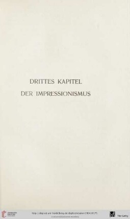 Drittes Kapitel: Der Impressionismus