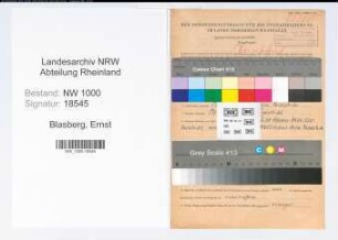 Entnazifizierung Ernst Blasberg, geb. 24.08.1907 (Sekretaer)