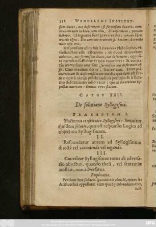 Caput XXII. De solutione Syllogismi.