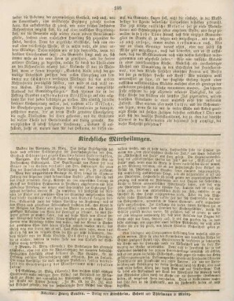 188 Kirchliche Mittheilungen
