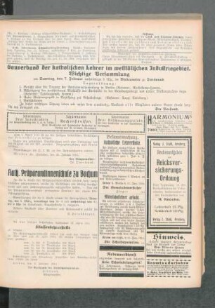 Gauverband der katholischen Lehrer im westfälischen Industriegebiet : wichtige Versammlung am Samstag, den 7. Februar