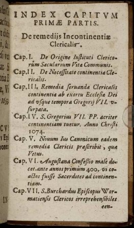 Index Capitum Primæ [ - ] Tertiæ Partis.