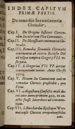 Index Capitum Primæ [ - ] Tertiæ Partis.