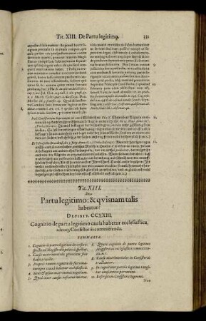 Tit. XIII. De Partulegitimo: & quisnam talis habeatur?