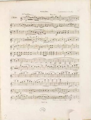 Premier trio pour piano , violon et violoncelle : oeuv: 2