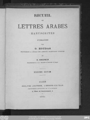 Recueil de lettres arabes manuscrites