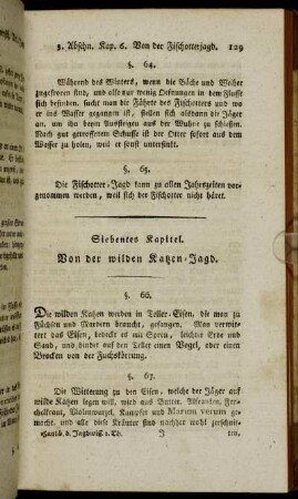 Siebentes Kapitel. Von der wilden Katzen-Jagd.