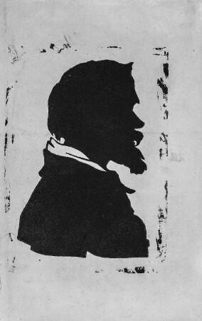 Bildnis des Malers Boris Kustodiew (Schattenriß im Profil)