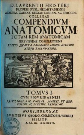 D. Laurentii Heisteri ... Compendivm Anatomicvm : Totam Rem Anatomicam Brevissime Complectens, 1