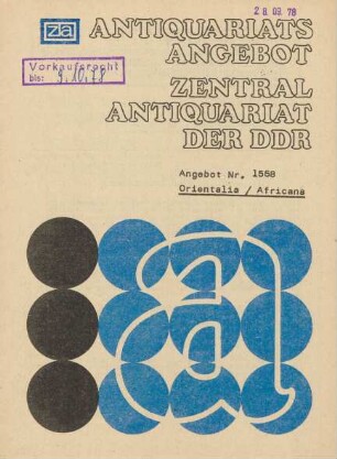 Nr. 1568: Orientalia/Africana