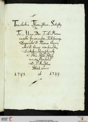 Anselm Schwab: Tractatus thomistico-scholasticus de Deo uno et trino