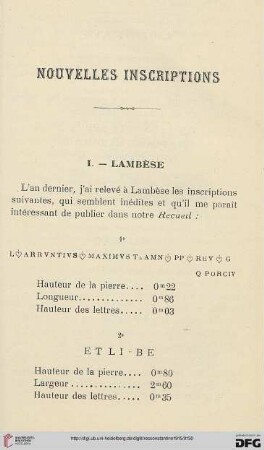 Sér. 5: Nouvelles inscriptions