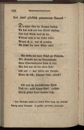 Lied eines glücklich gewordenen Bauers. - Ode auf den Geburtstag meines Königs.