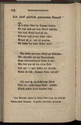 Lied eines glücklich gewordenen Bauers. - Ode auf den Geburtstag meines Königs.