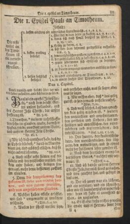 Die 1. Epistel Pauli an Timotheum.