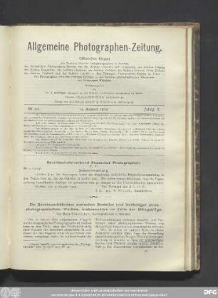 Nr. 20. 14. August 1903. Jahrg. X.