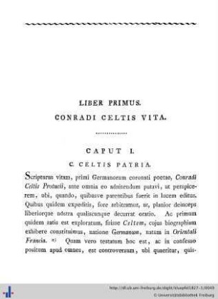 Liber I. Conradi Celtis Vita.