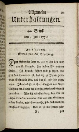 44 Stück. den 8 Junii 1771.