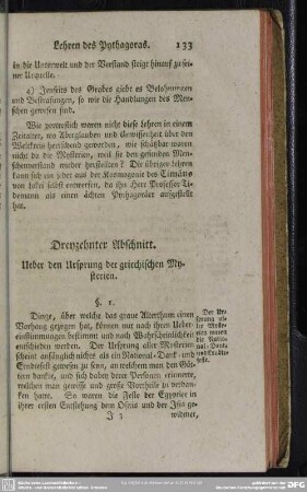 Dreyzehnter Abschnitt. Ueber den Ursprung der griechischen Mysterien