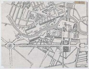 Bundesoffener städtebaulicher und landschaftsplanerischer Ideenwettbewerb Platz der Republik (nicht realisiert), Ankauf – Axonometrische Projektion. Berlin-Mitte, Platz der Republik