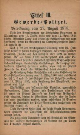 Titel III. Gewerbe-Polizei.