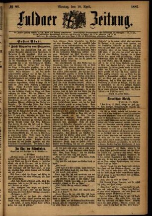 Ausgabe vom Montag, den 18. April 1887.