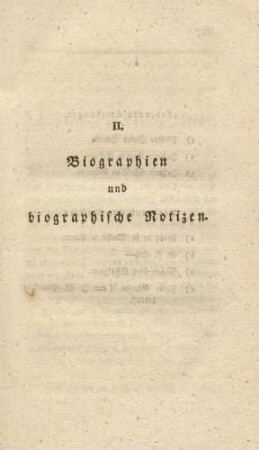 II. Biographien und biographische Notizen