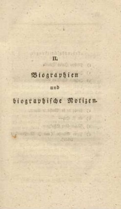 II. Biographien und biographische Notizen