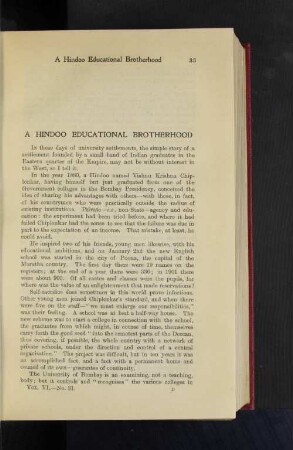 A Hindoo Educational Brotherhood.