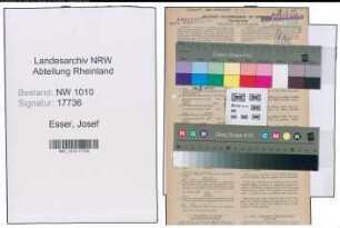 Entnazifizierung Josef Esser , geb. 17.06.1912 (Strassenbahnschaffner)
