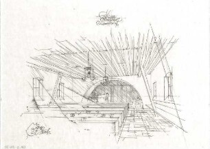 Gsaenger, Gustav; Oberstdorf / Allgäu (Bayern); Ev. Kirche - 2. Erweiterung, Kircheninnenraum (Perspektive)